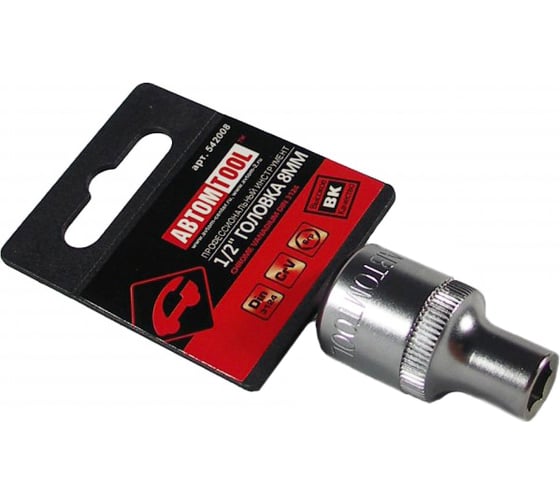 Изображение товара Головка 6-гранная РROFFI (8 мм; 1/2"; DIN3124; CrV) ABTOMTOOL 542008