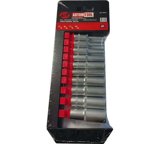 Изображение товара Набор головок 6-гранных глубоких РROFFI (10 шт; 4-13 мм; 1/4") ABTOMTOOL 543010