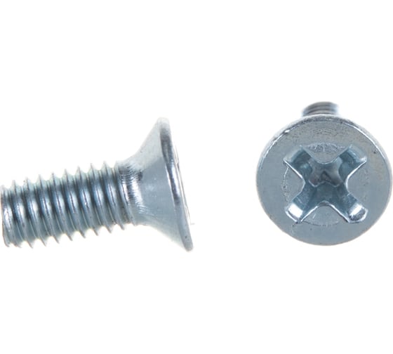 Изображение товара Винт потайной Стройбат DIN 965 М4x10 белый цинк 20 шт 243871