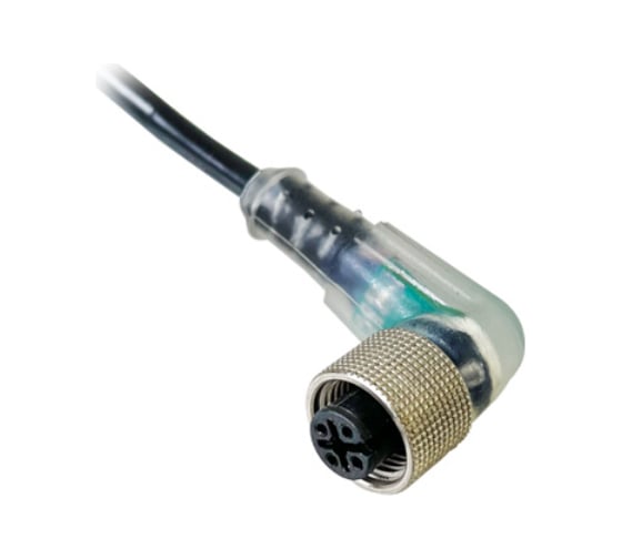 Изображение товара Соединитель кабельный ТЕКО CS S20-1-2-H Розетка, Угловой с кабелем, Пластик 3-PINIP67, кабель 2 м, 250 AC/DC NO, 00-00022993