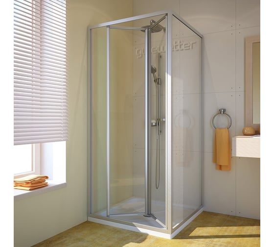 Изображение товара Душевой уголок GuteWetter GWMPPRSQ404 80x80x190 см, цвет фурнитуры хром матовый, цвет стекла бесцветный, стекло закаленное 4 мм, открывание двери левое / правое 4698033011030