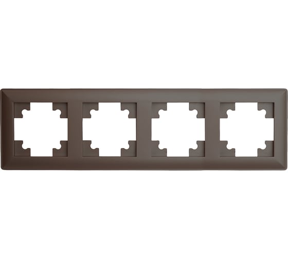 Изображение товара Рамка STEKKER PFR00-7004-04 4-местная, серия Катрин, шоколад, 39820