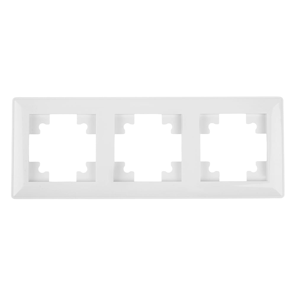 Изображение товара Рамка STEKKER PFR00-7003-01 3-местная белая серия Катрин