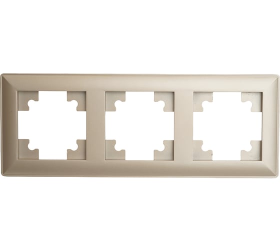 Изображение товара Рамка STEKKER PFR00-7003-02 3-местная, серия Катрин, шампань, 39804