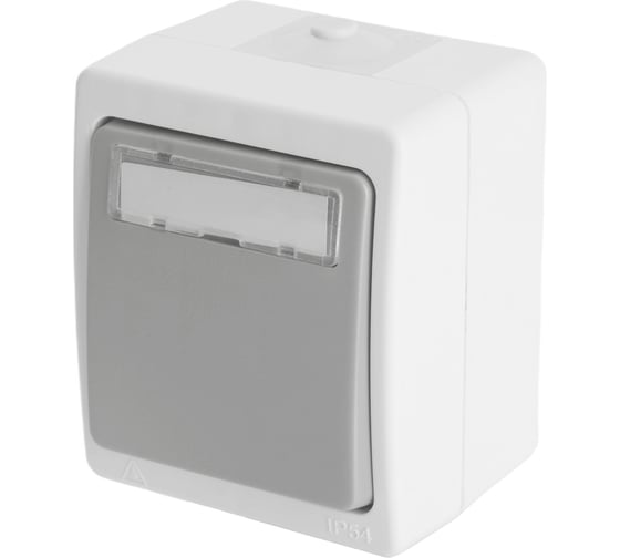 Изображение товара Выключатель 1-клавишный с окном для маркировки STEKKER 10 А, IP54, серия Велена 49736