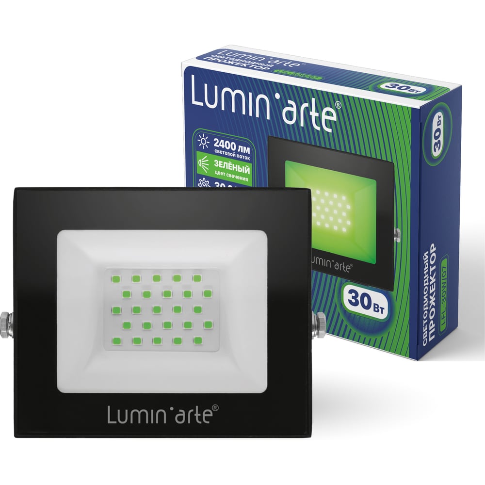 Изображение товара Светодиодный прожектор Lumin'arte 30Вт зеленый свет IP65