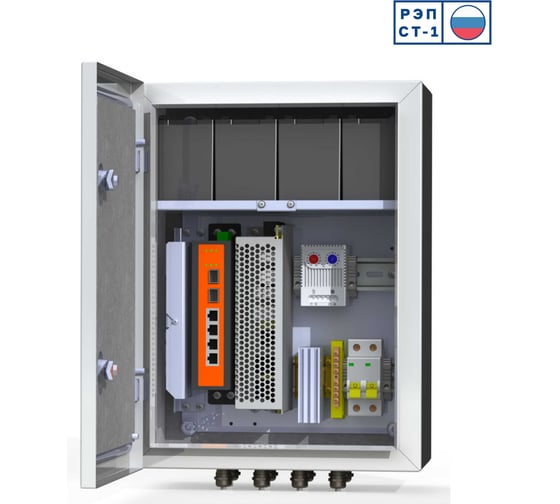 Изображение товара Коммутационный термошкаф MASTERMANN 6 УТП 4КУ AКБ 7А 300х400х210 мм IP 66 00-00015651