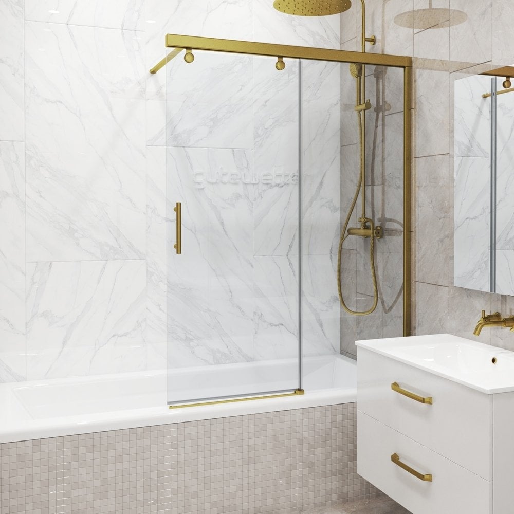 Изображение товара Шторка для ванной GuteWetter GWMPSLPL862 100x160 см раздвижная регулировка бронза