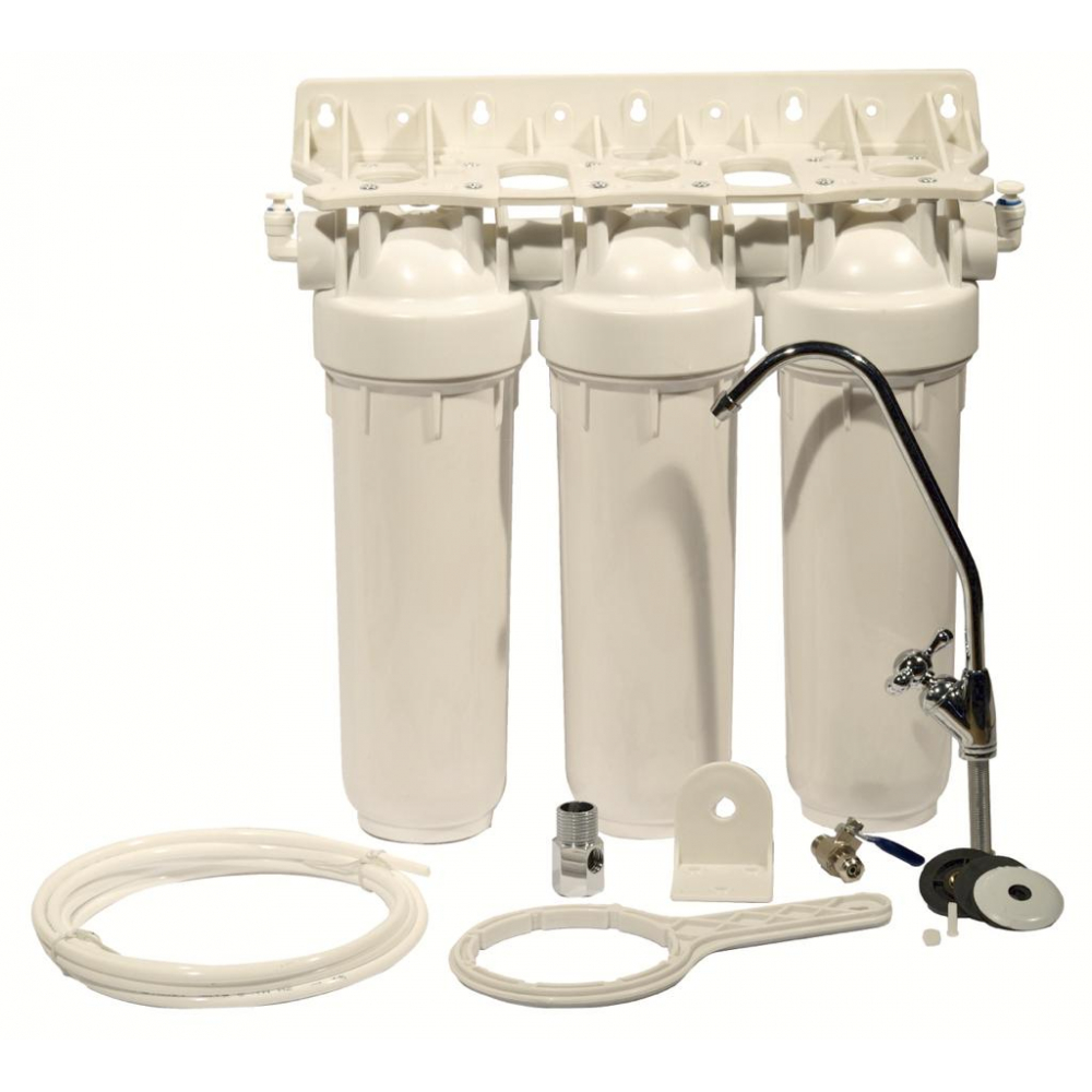 Трехступенчатая система фильтрации АКВА ПРО система для фильтрации воды абф триа стандарт 3 х ступенчатый для жесткой воды кран