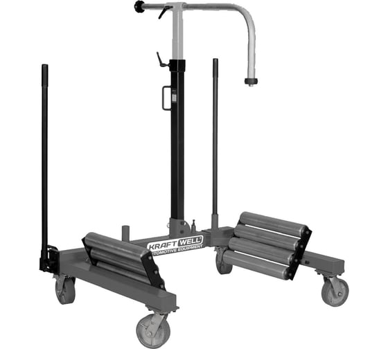 Изображение товара Тележка гидравлическая KraftWell г/п 1500 кг для снятия колес грузовых автомобилей и сельхозтехники, цвет серый KRW-WD15L