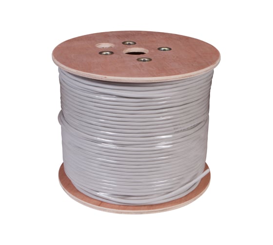 Изображение товара Кабель витая пара REXANT U/UTP CAT5е PVC 10PR 24AWG внутренний однопроволочный серый 305м РФ 01-1011-R