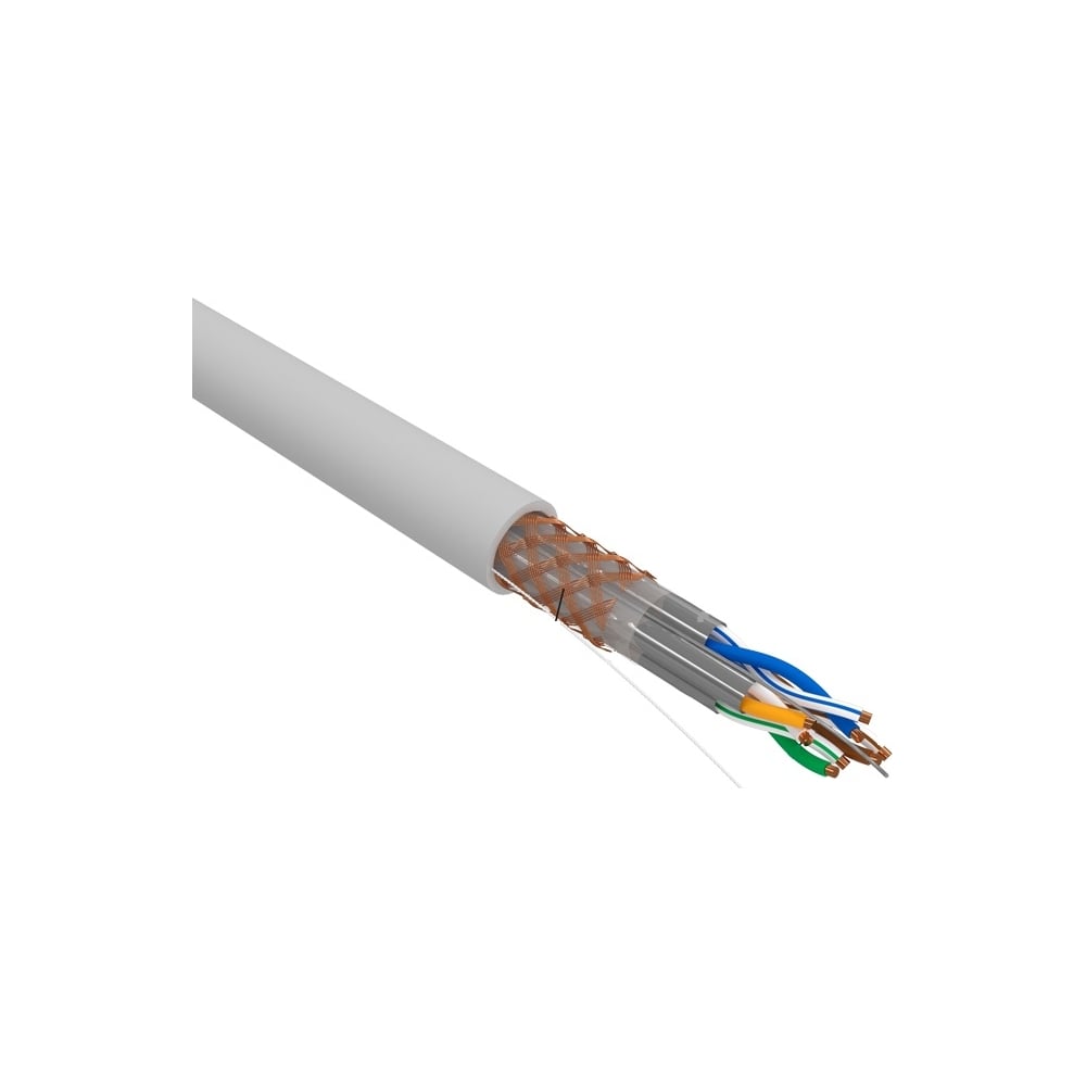 Изображение товара Кабель REXANT витая пара S/FTP, CAT 6A, ZH нг(А)-HF, 4x2х0,575мм, 23AWG, INDOOR, SOLID, серый, 305м PRO 02-0325