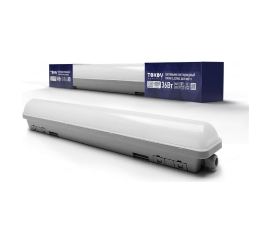 Изображение товара Светильник светодиодный TOKOV ELECTRIC ДСП B02Т3 36Вт 4000К IP65 3600лм подкл. в линию до 7штук TKE-DSP-B02T3-36-4K-IP65