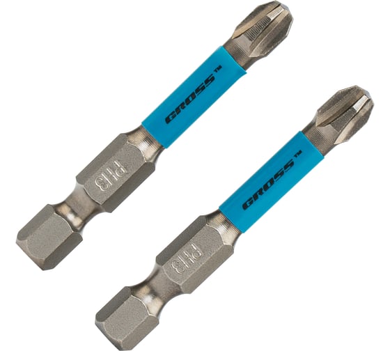 Изображение товара Набор бит торсионных (2 шт; PH3; 50 мм) для ударных шуруповертов GROSS 11487