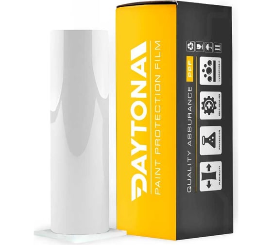Изображение товара Прозрачная полиуретановая бронепленка на фары Daytona 1м х 30см, антигравийная пленка для оптики с эффектом защиты от загрязнения и самовосстановления царапин MP1136030010