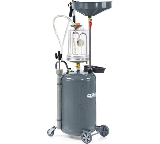 Изображение товара Установка для слива и откачки масла/антифриза KraftWell с подъемной ванной и мерной емкостью, 100 л KRW1839.80L