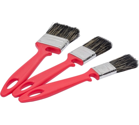 Изображение товара Набор кистей для красок Акор смеш. щетина 25х10, 35х10, 50х12мм КВК 3 шт 4607044337671