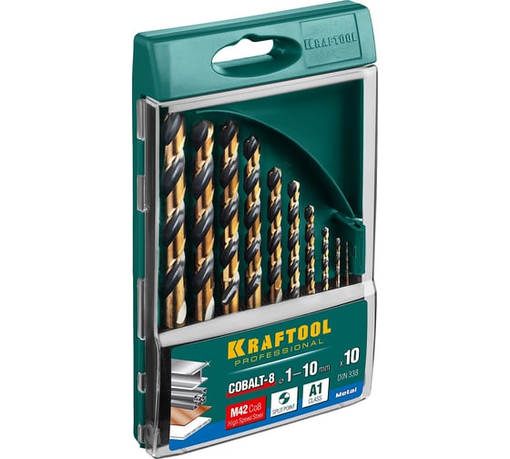 Изображение товара Набор сверл по металлу 10 шт Kraftool 29656-H10