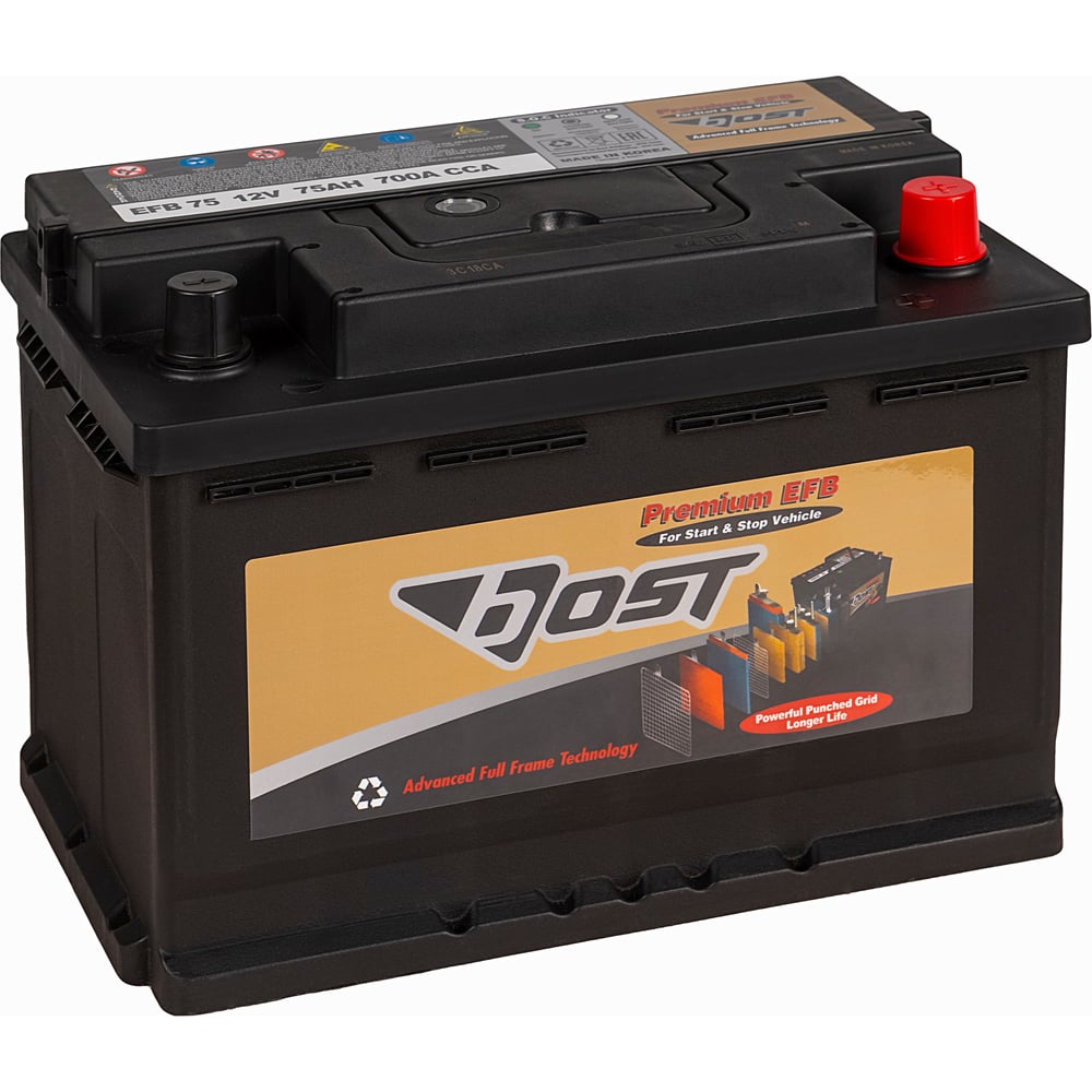Изображение товара Аккумулятор BOST PREMIUM EFB 75 (75R 700A 276x175x190) 462579 Изображение товара Аккумулятор BOST PREMIUM EFB 75 (75R 700A 276x175x190) 462579