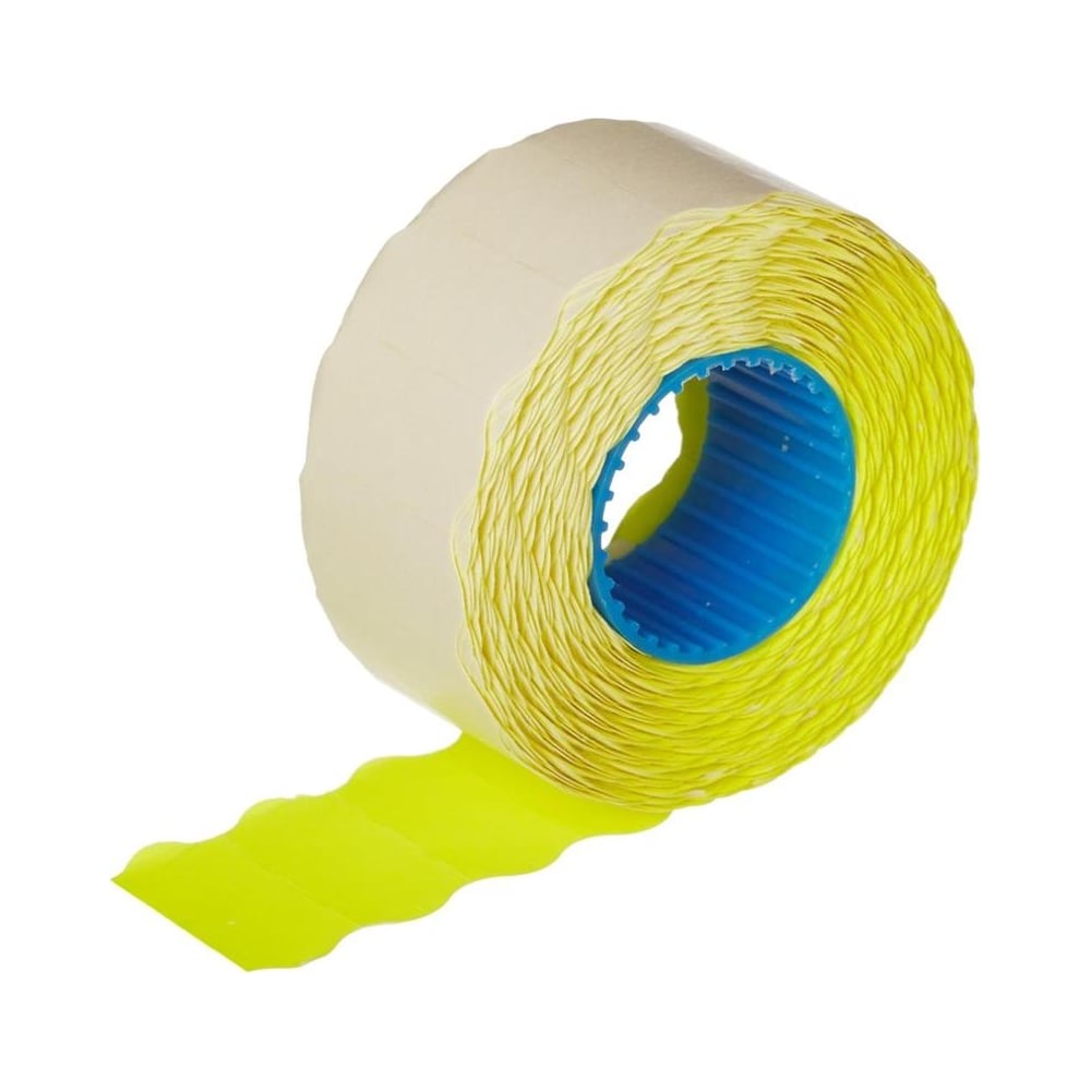 Изображение товара Этикет-лента ООО Комус 26x12 желтая волна 1000 шт. в рулоне