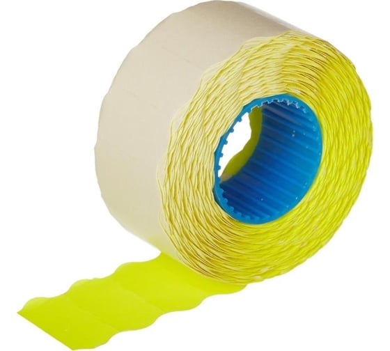 Изображение товара Этикет лента ООО Комус 26x12, желтая, волна, 1000 шт. в рулоне, 10 рул. 72147