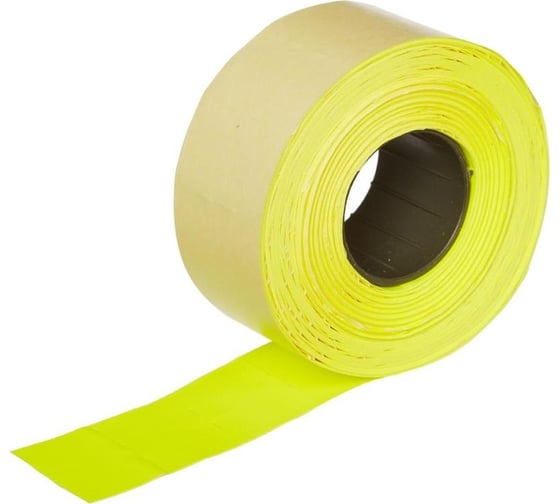 Изображение товара Этикет лента ООО Комус 26x16, желтая, прямая, 1000 шт. в рулоне, 10 рул. 72153