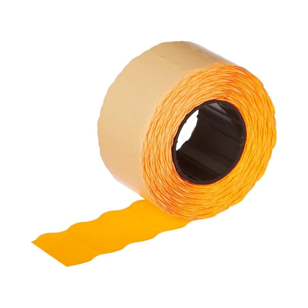 Изображение товара Этикет лента Комус 26x12 оранжевая для лазерных и струйных принтеров