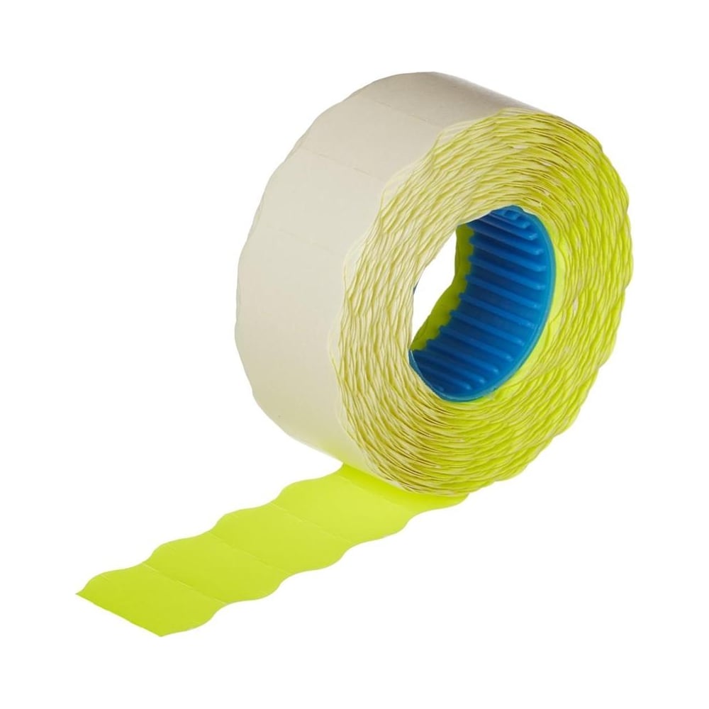 Изображение товара Этикет лента Комус 22x12 желтая волна для лазерных и струйных принтеров