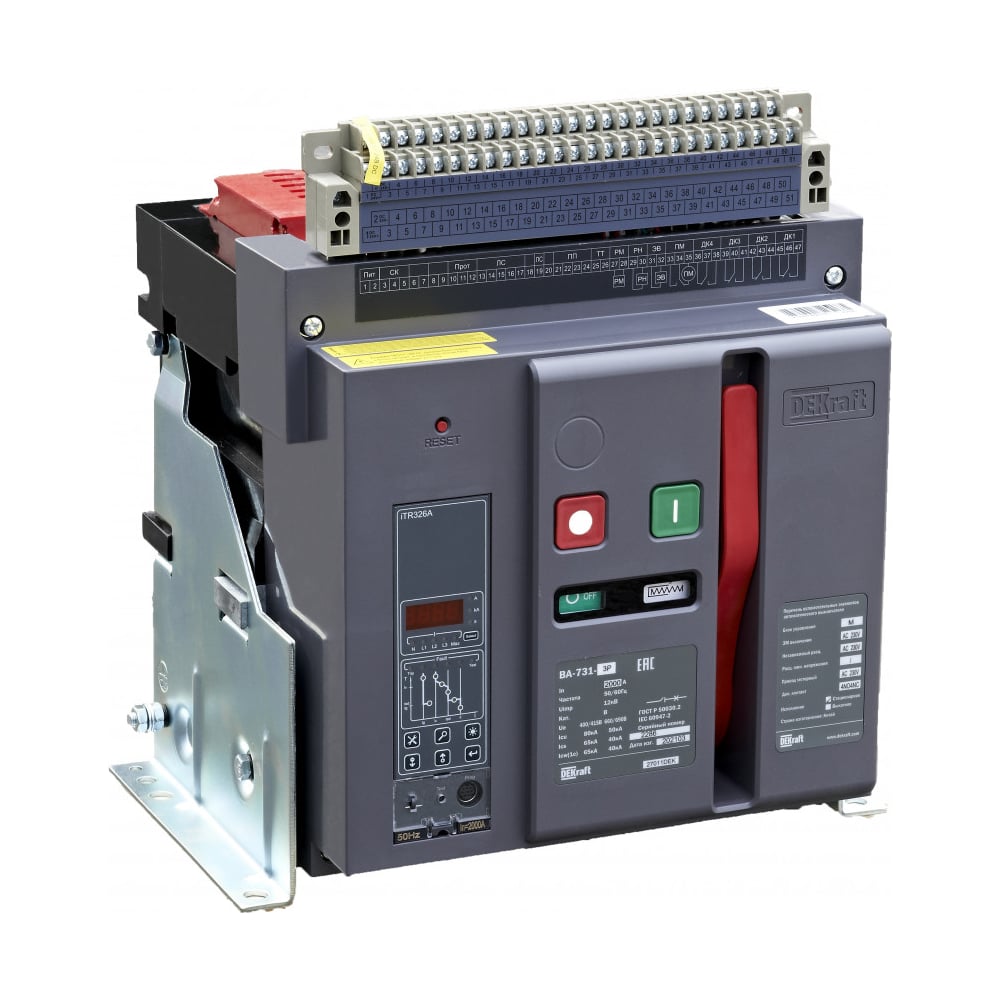 Изображение товара Автоматический воздушный выключатель DEKraft 3P 1000А 80кА ВА-731