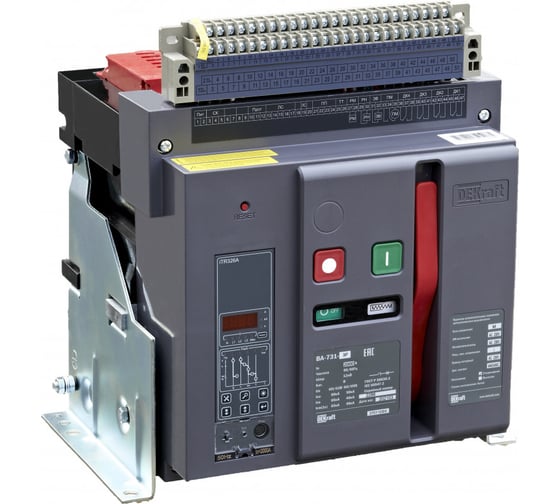 Изображение товара Воздушный автоматический выключатель DEKraft стационарный 3P 800А 80кА расцепитель М ВА-731 27007DEK