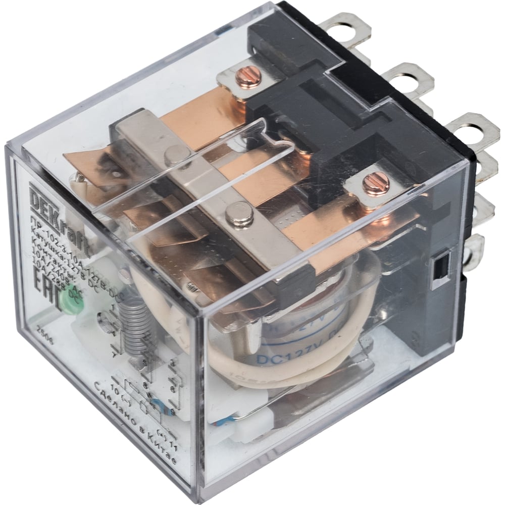 Изображение товара Промежуточное реле DEKraft 3 контакта с LED индикацией 10А 127В DC