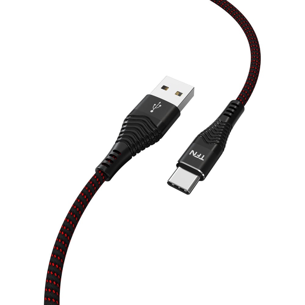 фото Дата-кабель tfn usb-typec нейлон 1м black -cfzusbcusb1mbk