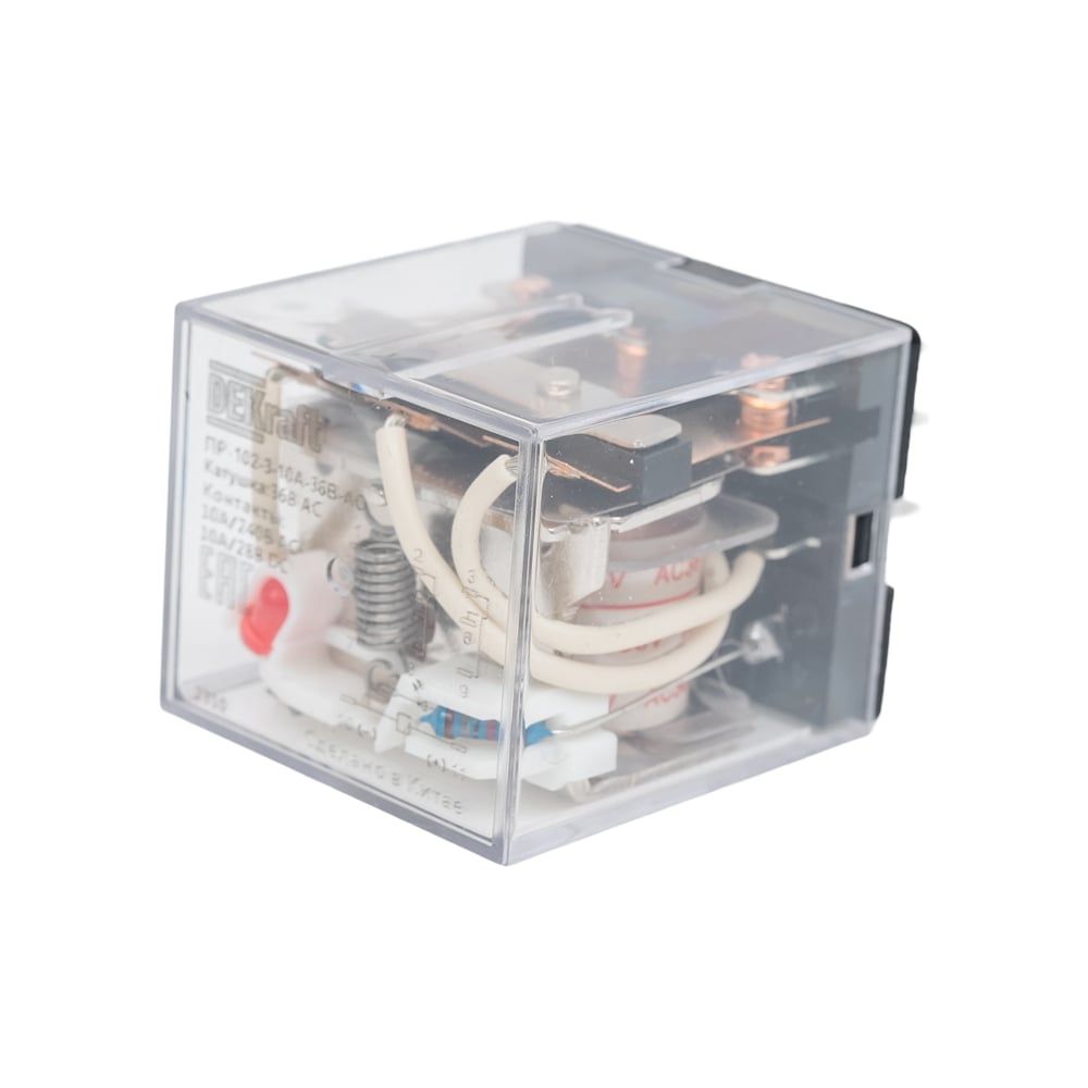 Изображение товара Промежуточное реле DEKraft 3 контакта с LED индикацией 10А 36В AC ПР-102