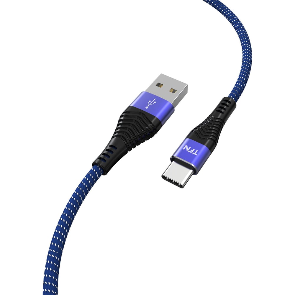 фото Дата-кабель tfn usb-typec нейлон 1м blue-black -cfzusbcusb1mbl