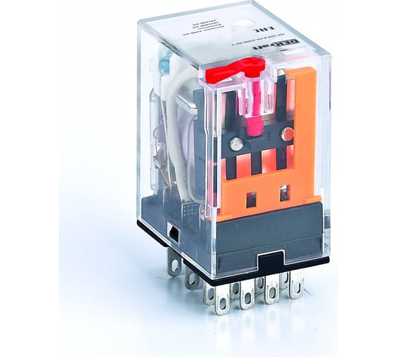 Изображение товара Промежуточное реле DEKraft 4 контакта с LED индикацией и TEST функцией 3А 110В AC ПР-102 23827DEK