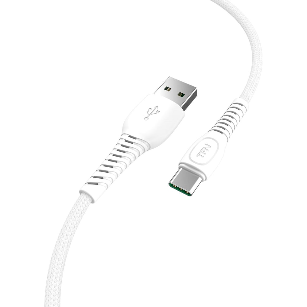 фото Дата-кабель tfn usb-typec нейлон 1м 5a white -cusbcusb5a1mwh