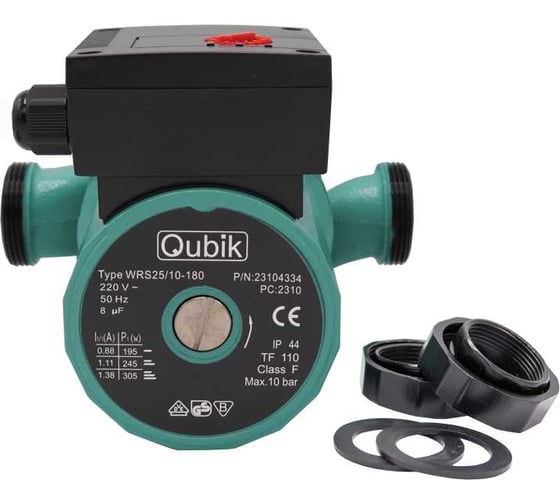Изображение товара Насос циркуляционный Qubik WRS 25/10 - 180мм + гайки 16695