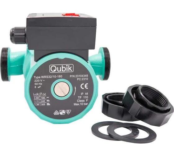 Изображение товара Насос циркуляционный Qubik WRS 32/10 - 180мм + гайки 16696