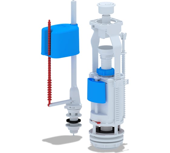 Изображение товара Набор с нижней подводкой 1/2 АНИ Пласт пластик, двойная кнопка, белая эконо WC3550