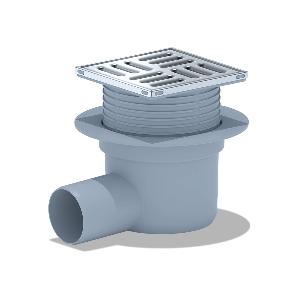 Изображение товара Трап горизональный выпуск 50 регулятор АНИ Пласт с нержавеющей решеткой