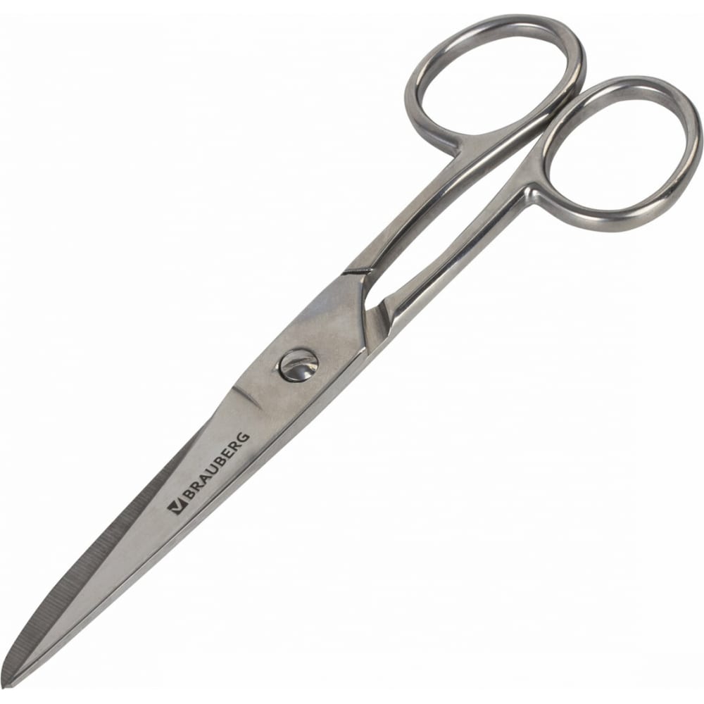 Цельнометаллические ножницы BRAUBERG набор из 3 х ножей фиксированным клинком crkt black fork hunting knife set сталь 8cr13mov цельнометаллические