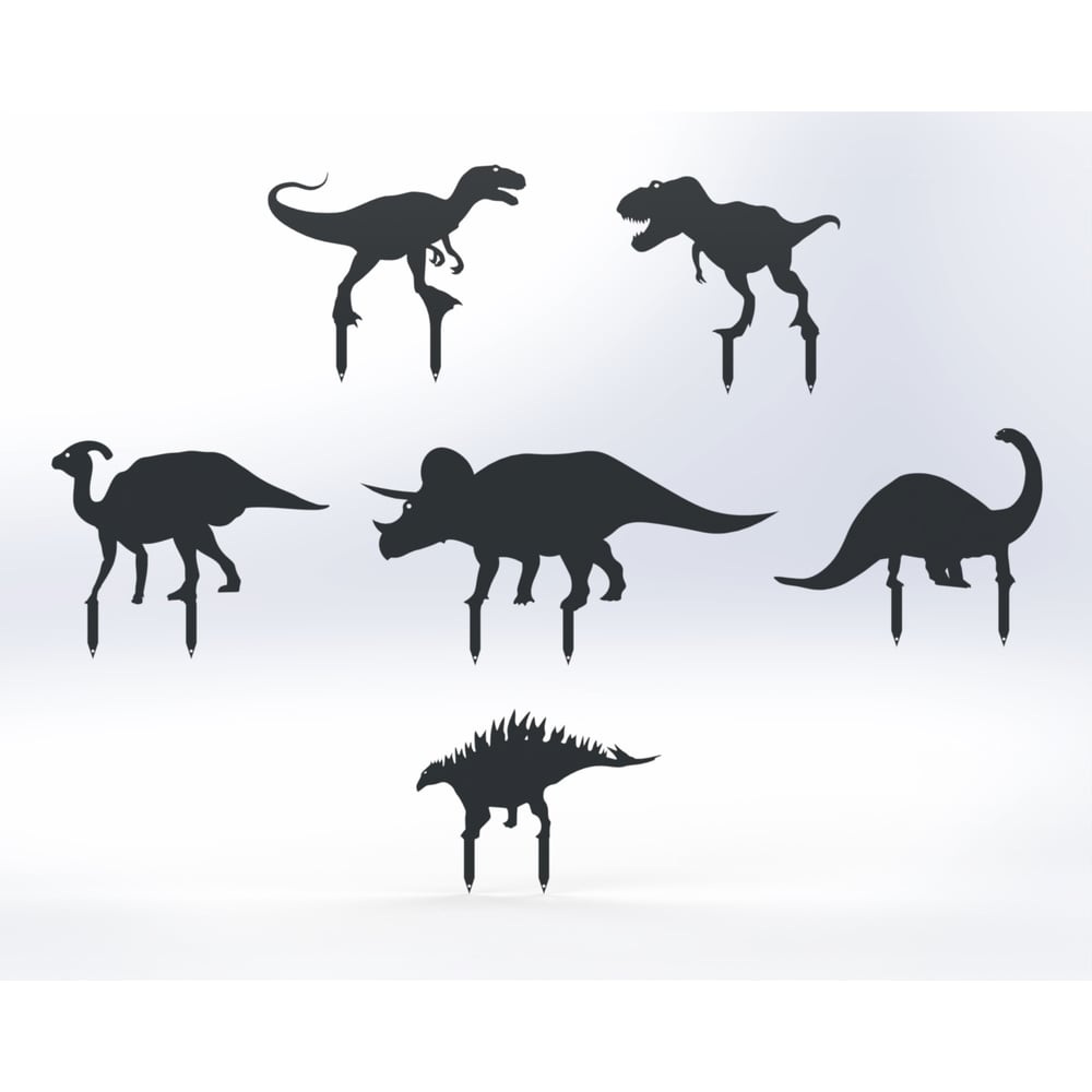 Изображение товара Металлические садовые фигурки динозавров от ООО Металекс - 6 шт.