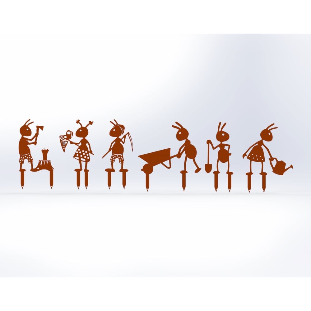 Изображение товара Набор садовых металлических фигурок Муравьи оранжевые 6 шт. ООО Металекс