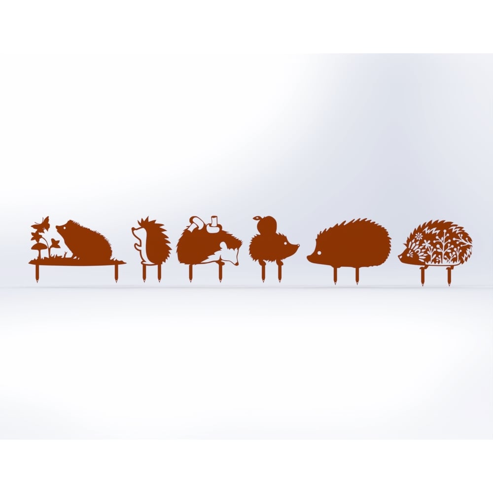 Изображение товара Садовые металлические фигурки ежики оранжевые 6 шт. ООО Металекс