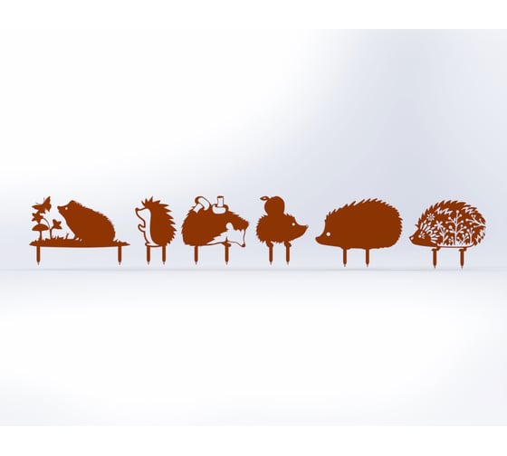 Изображение товара Фигурки садовые металлические ООО Металекс Ёжики  6 шт., оранжевый 115127