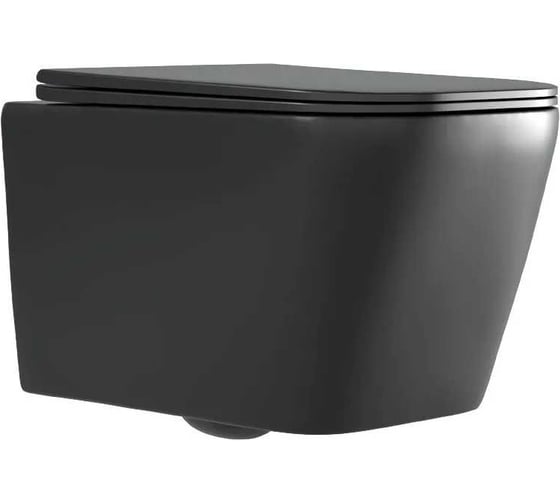 Изображение товара Унитаз подвесной CULTO JET-N черный, безободковый, с сиденьем микролифт УТ-99903259