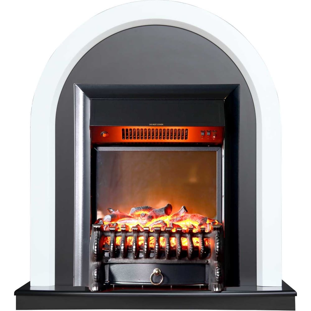 Изображение товара Каминокоплект InterFlame Джойс c Fobos BL белый черный напольный эффект огня