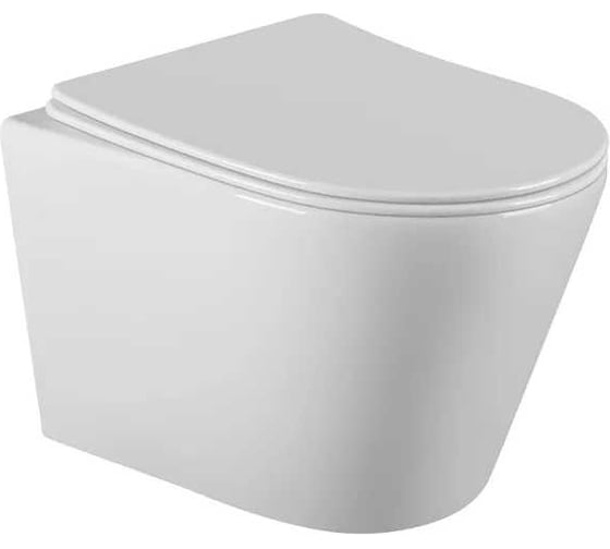 Изображение товара Унитаз подвесной CULTO MONET белый, безободковый, с сиденьем микролифт УТ-999028599