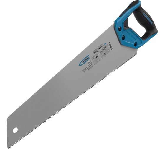 Изображение товара Ножовка по дереву GROSS PIRANHA усиленное трапециевидное полотно, 500 мм, 11-12TPI, 3D, каленый зуб, 2-комп. рукоятка 24117