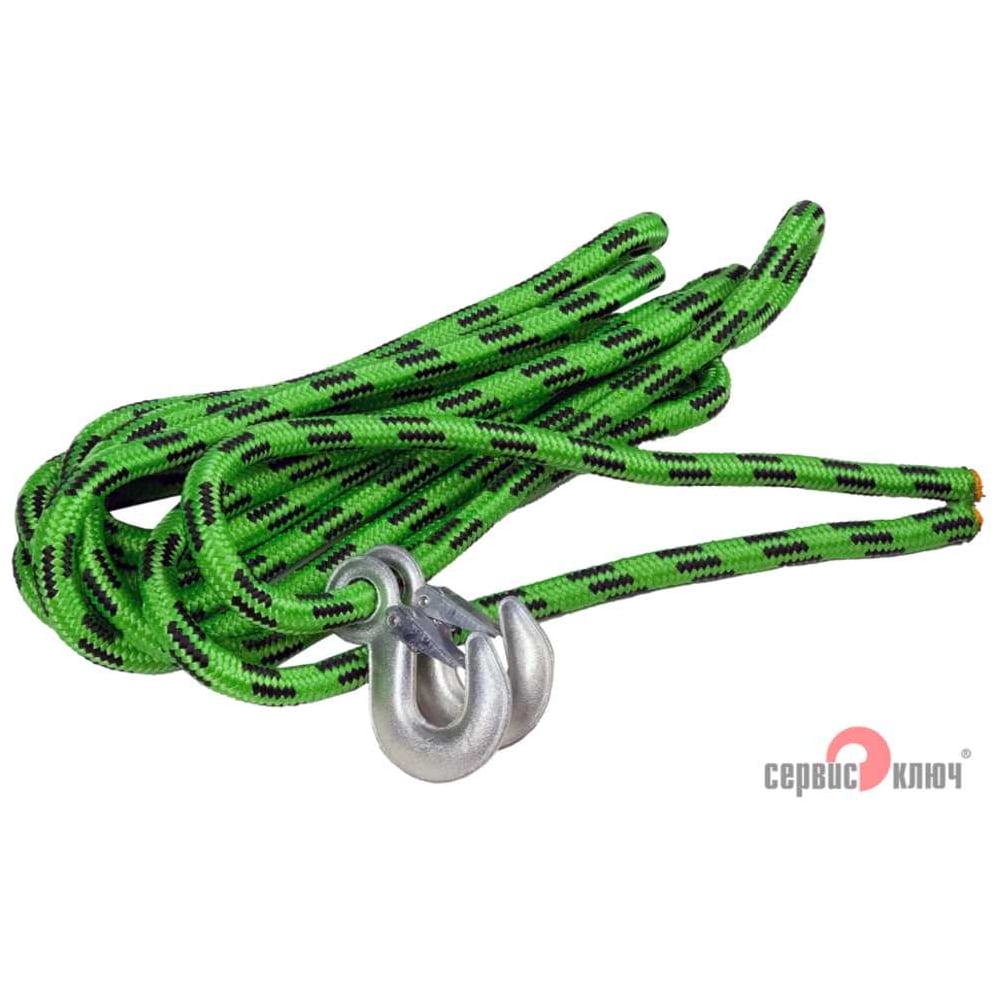 Изображение товара Альпинистский трос 7 тонн с крюками 4.5м СЕРВИС КЛЮЧ